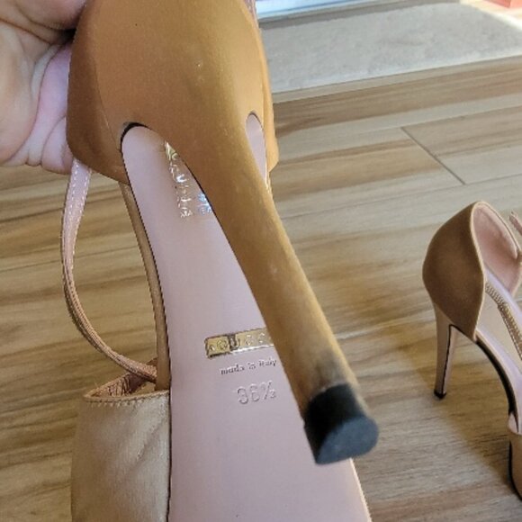 Gucci Beige Satin Strappy Peekaboo Stilettos Pump Shoes Eur. 36.5 - Picture 11 of 15